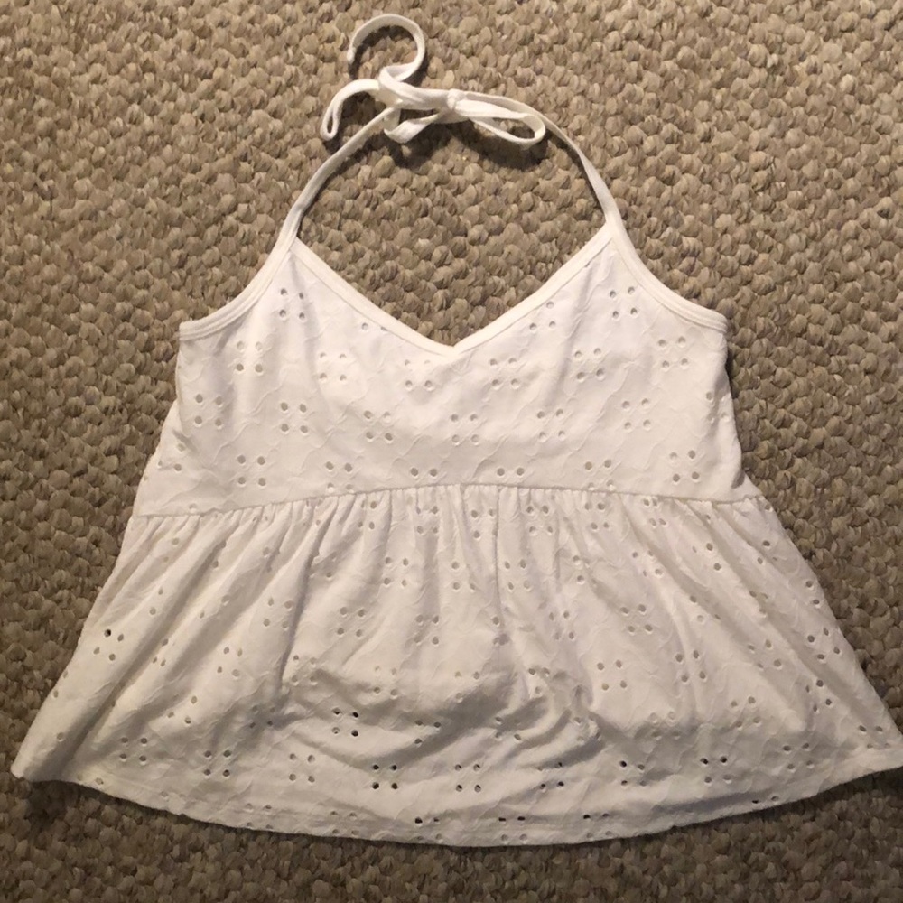 Brand new Hollister white eye lit tank top. Extra small.